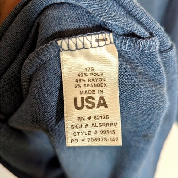 Fresh Produce Boxy Pullover Sweatshirt Womens OS Free Size Slate Blue Stretchy! - Picture 7 of 7